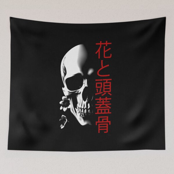 Item preview, A skull with flowers designed and sold by krabbaraban.