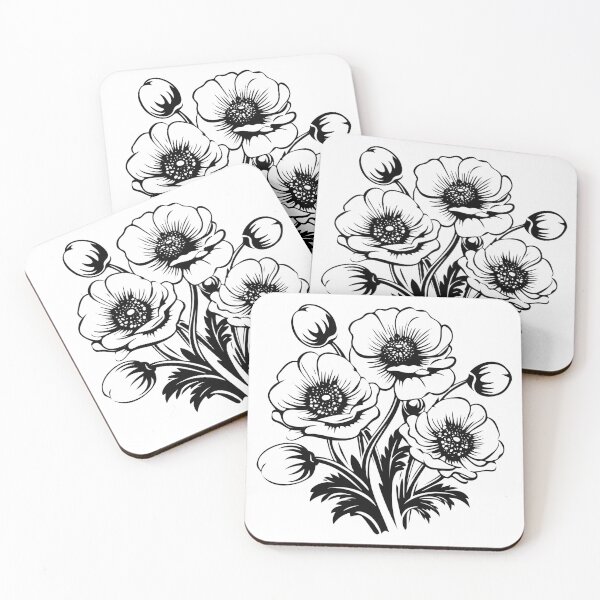 Item preview, Anemone Flowers Bouquet Plant Bloom Wedding Windflower designed and sold by inkoutninja.