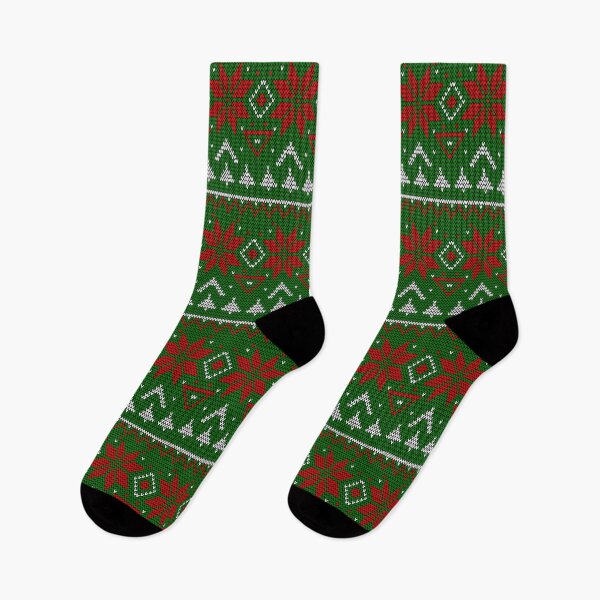 Item preview, Knitted Christmas pattern red green designed and sold by fuzzyfox.