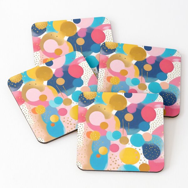Item preview, Good Days, Fun Abstract Celebration, Happiness Enjoy Confetti Party, Celebrate Polka Dots Shapes Random Quirky, Eclectic Bohemian Contemporary designed and sold by 83oranges.com.