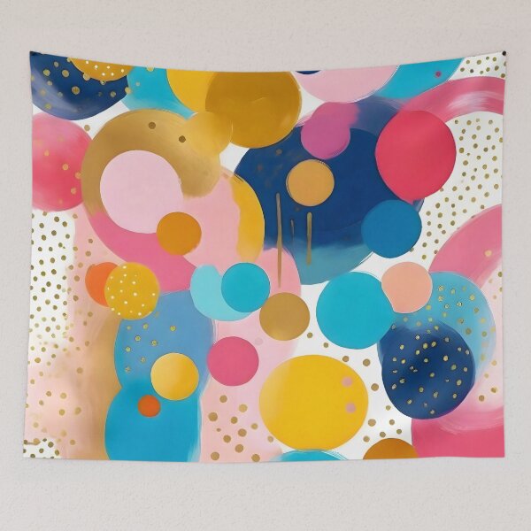 Item preview, Good Days, Fun Abstract Celebration, Happiness Enjoy Confetti Party, Celebrate Polka Dots Shapes Random Quirky, Eclectic Bohemian Contemporary designed and sold by 83oranges.com.