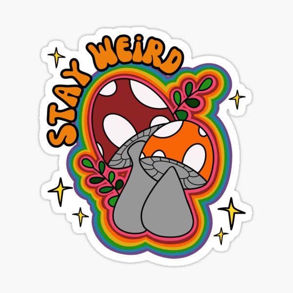 Item preview, 'Stay Weird' Retro Mushroom designed and sold by MadElisaDesigns.