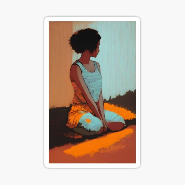 Item preview, A girl with peaceful expression, Art Print designed and sold by Lezabound.
