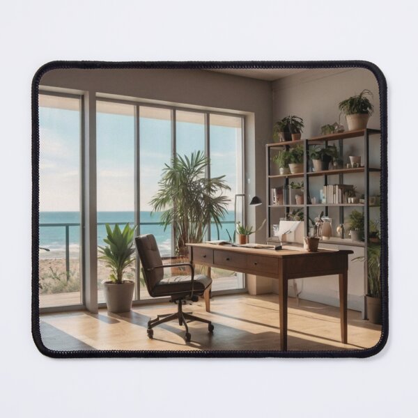 Artikelvorschau, Tranquil Workspace: A Cozy Home Office by the Sea entworfen und verkauft von BlareBlare.