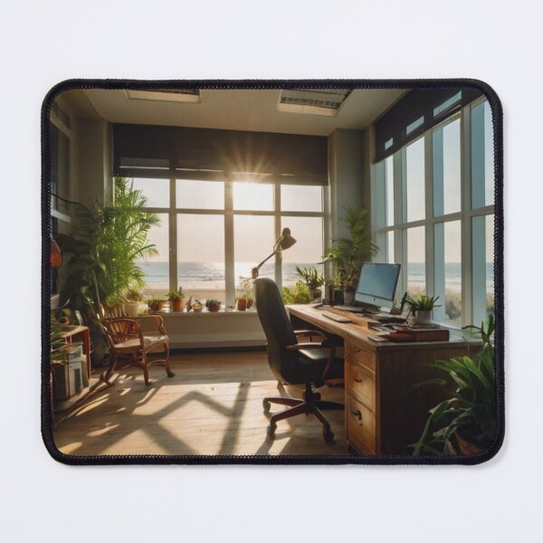 Artikelvorschau, Cozy Home Office with a Serene Sea View entworfen und verkauft von BlareBlare.