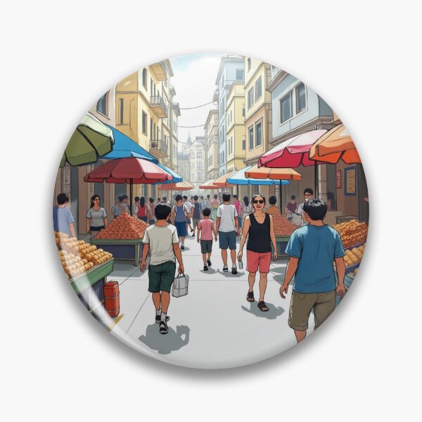Item preview, Bustling Urban Market Sketch designed and sold by Srahul.