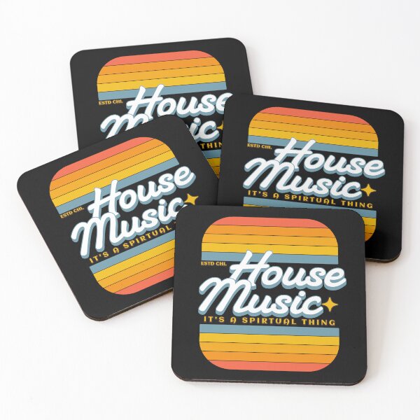 Item preview, HOUSE MUSIC  - Staged Gradient retro (white)  designed and sold by Discothreadz.