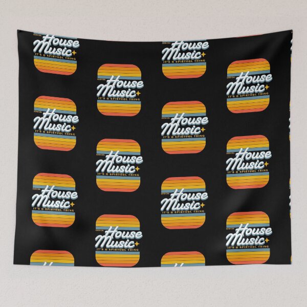 Item preview, HOUSE MUSIC  - Staged Gradient retro (white)  designed and sold by Discothreadz.