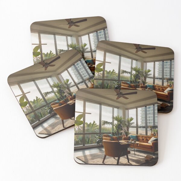 Item preview, Green Escape A Cozy Home Office Filled with Plants designed and sold by BlareBlare.