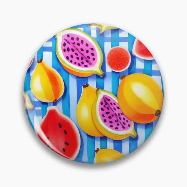 Item preview, Tropical Fruit Pop, Colorful Eclectic Mango Dragon Fruits, Watermelon Eclectic Juicy Food Picnic designed and sold by 83oranges.com.