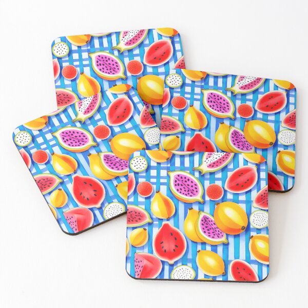Item preview, Tropical Fruit Pop, Colorful Eclectic Mango Dragon Fruits, Watermelon Eclectic Juicy Food Picnic designed and sold by 83oranges.com.