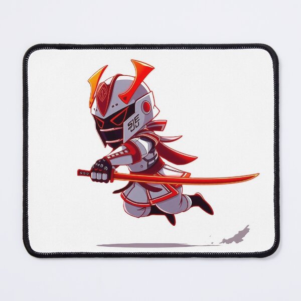 Item preview, ? Cyber Samurai Chibi - Futuristic Ninja Warrior Techwear Art ? designed and sold by ShadowTek.