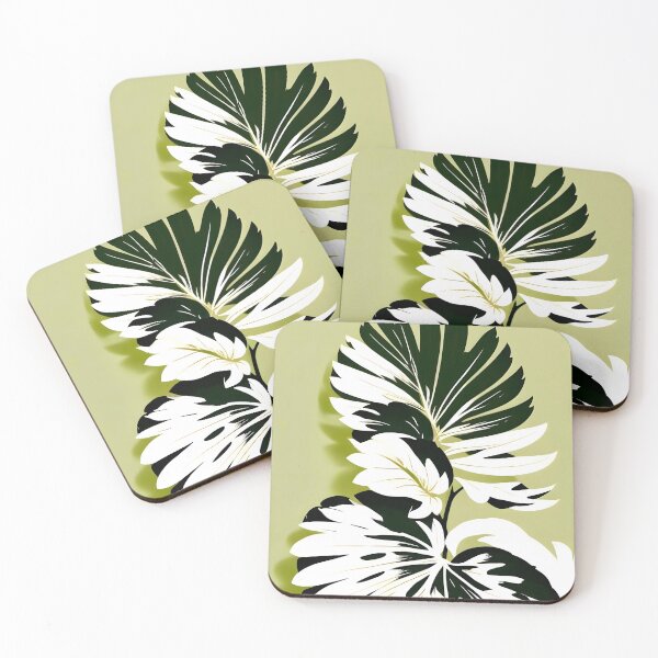 Item preview, Monsterous, Monstera Tropical Botanical Nature, Jungle Green Scandinavian, Eclectic Garden Bohemian Leaves Illustration, Painting Vintage Variegated Plants Canvas Print designed and sold by 83oranges.com.