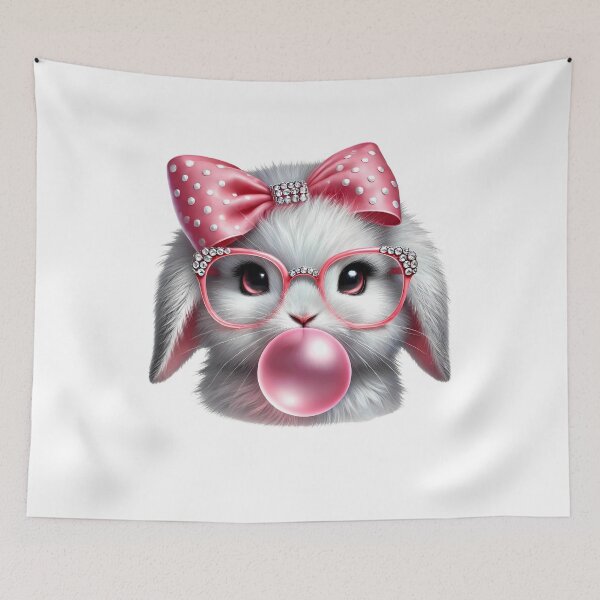 Item preview, Kawaii Bunny Blowing Bubble Gum Rabbit Bunny Lover Funny Easter Day  designed and sold by thebest-2studio.