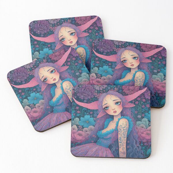 Item preview, Forest fae and pastle flowers  designed and sold by FernAndFoxArt.