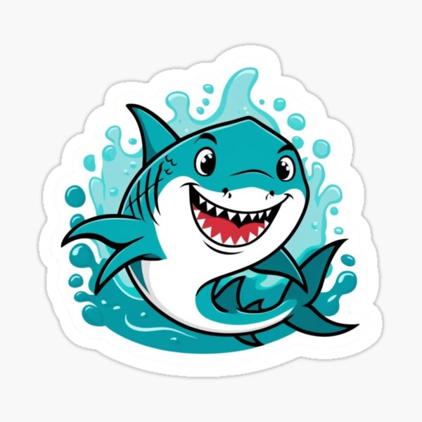 Item preview, Smiling Oceanic White Shark Sticker designed and sold by Kmezel.