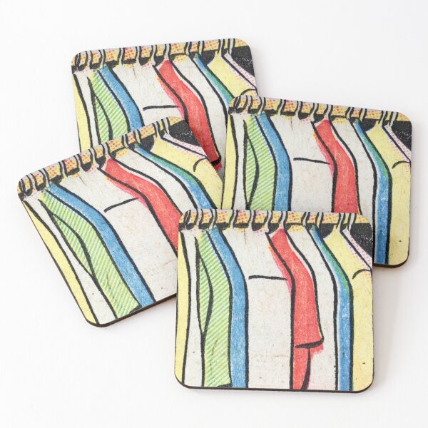 Item preview, Colorful Clothes on Hangers - Artistic Illustration designed and sold by Wiredart.