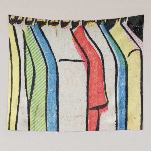 Item preview, Colorful Clothes on Hangers - Artistic Illustration designed and sold by Wiredart.