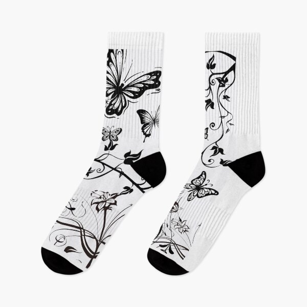 Item preview, flowers and butterflies black and white designed and sold by HofD.