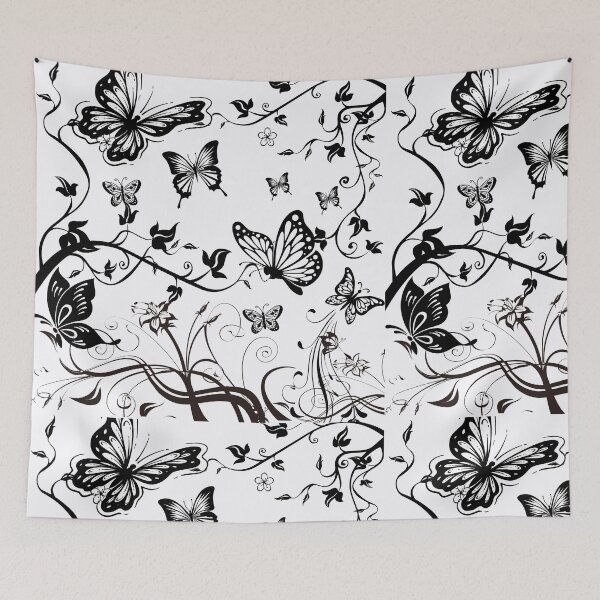 Item preview, flowers and butterflies black and white designed and sold by HofD.