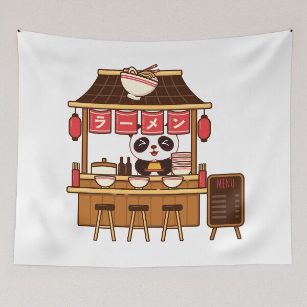 Item preview, panda and noodle shop designed and sold by ArsyCreation.
