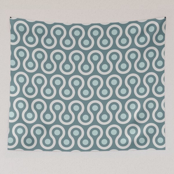 Item preview, Geometric Pattern: Looped Circles: Seafoam designed and sold by Red Wolf.