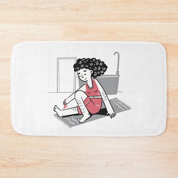 Item preview, Girl in a bathroom- reaching down and shaving her legs. designed and sold by jasmineberry.