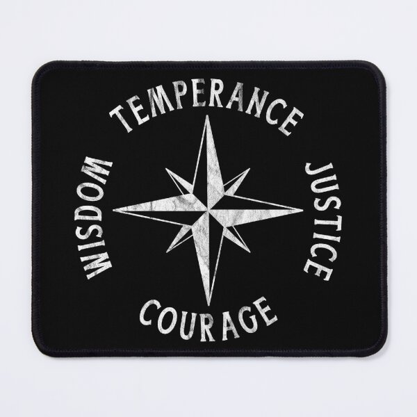 Item preview, Four Stoic Virtues TEMPERANCE JUSTICE COURAGE WISDOM Compass Stoicism designed and sold by Carl's Clothing.