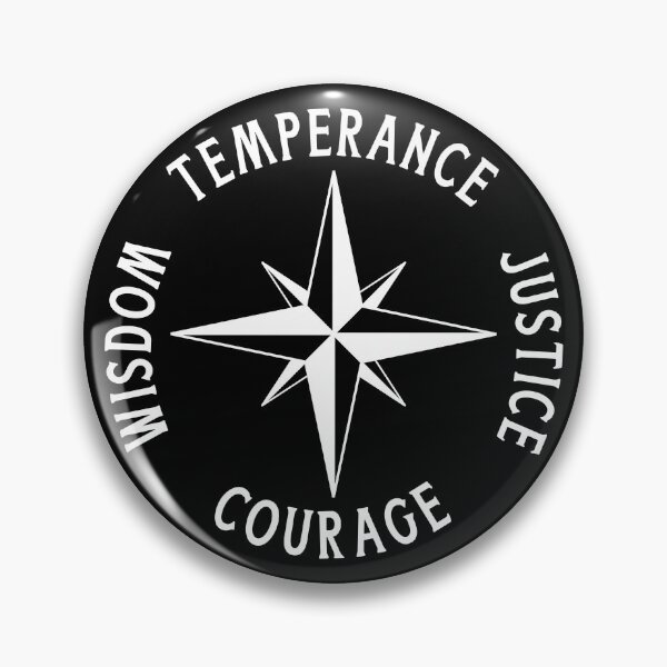 Item preview, Stoicism Compass Four Stoic Virtues TEMPERANCE JUSTICE COURAGE WISDOM designed and sold by Carl's Clothing.