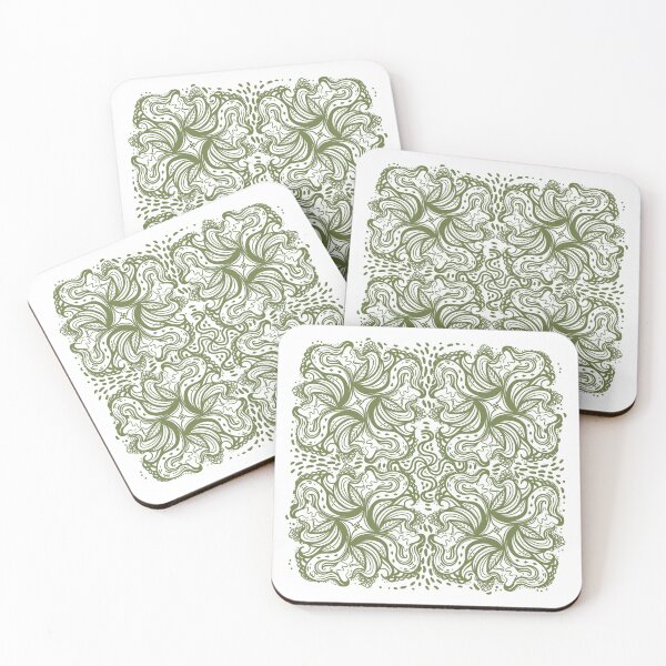 Item preview, Green woven leaf-like patterns. designed and sold by jasmineberry.