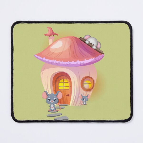 Item preview, Cute Mushroom House with Mice and Koala - Whimsical Fantasy Illustration designed and sold by Nadia-joy.