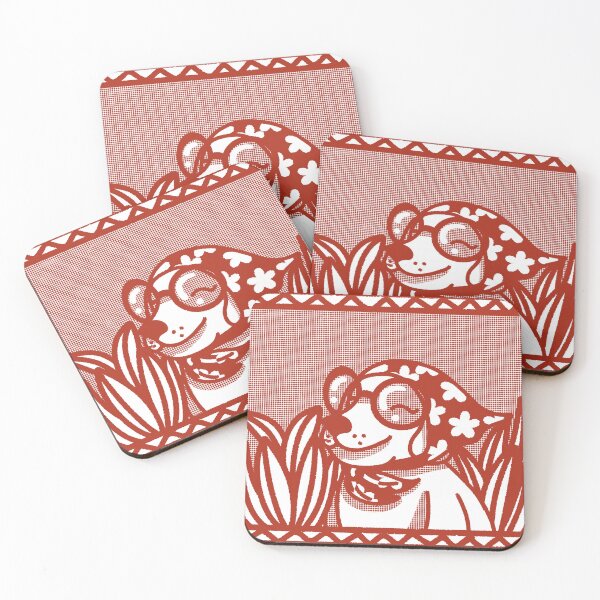 Item preview, Happy Dog with Sunglasses and Floral Headscarf designed and sold by diaricesalt.
