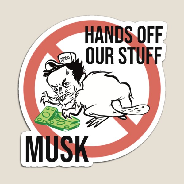 Vista previa del artículo con la obra «¡No toques nuestras cosas, Musk!», diseñado y vendido por Skillit!.