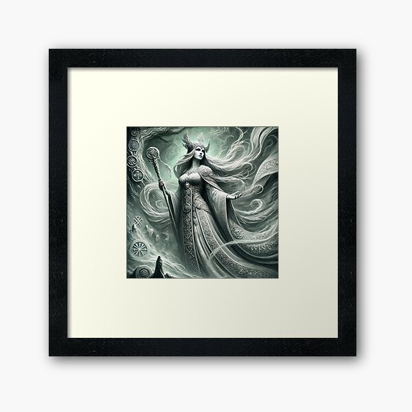 Item preview,  "Frigg – Norse Goddess of Prophecy and Fate | Gothic Fantasy Mythology Art" designed and sold by Umbra666.