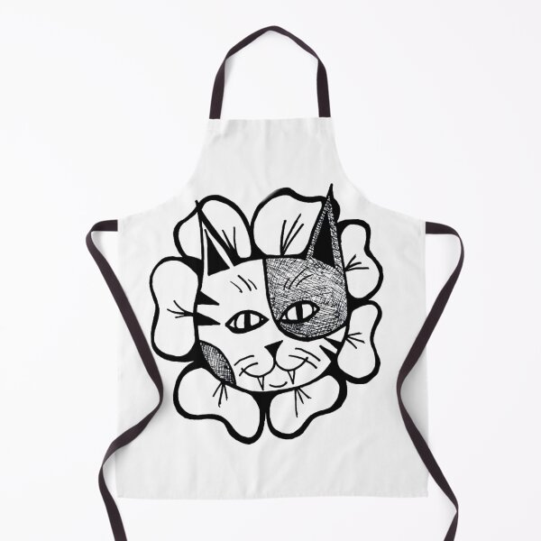 Item preview, Flower Head Kitty Cat Greyscale designed and sold by KayTurtless.