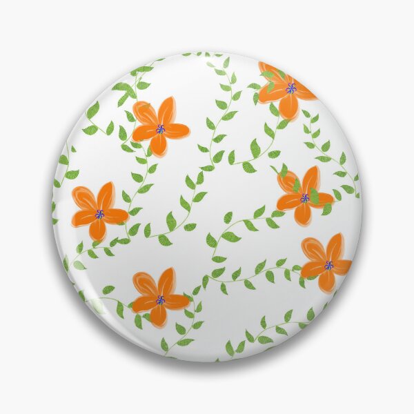 Item preview, Orange flowers with leaf seamless pattern designed and sold by Nimkaew.