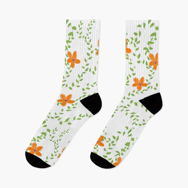 Item preview, Orange flowers with leaf seamless pattern designed and sold by Nimkaew.