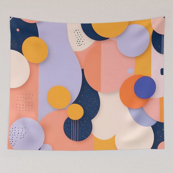 Item preview, Color Sphere Fusion, Playful Balance of Retro Pop Circles, Abstract Orbit Bold Geometry, Layered Rhythm Poster designed and sold by Kintsugi99.
