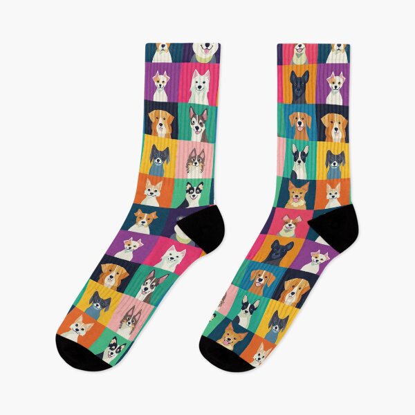 Item preview, Colorful cartoon pet portraits in playful squares designed and sold by Piotrek0001.