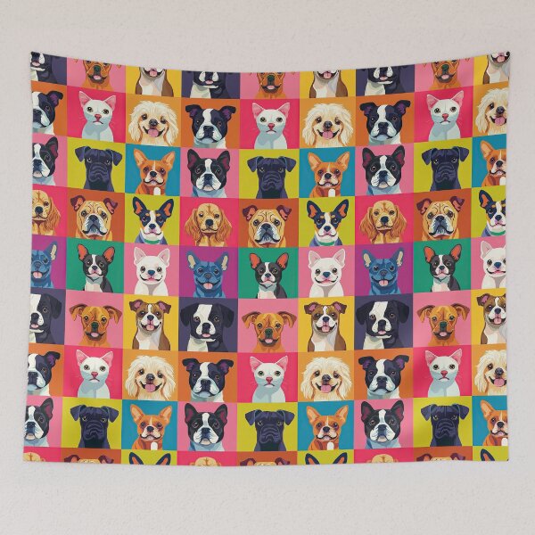 Item preview, Vibrant animal faces in geometric composition designed and sold by Piotrek0001.