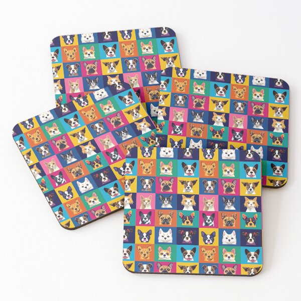 Item preview, Cheerful dog and cat characters in colorful boxes designed and sold by Piotrek0001.