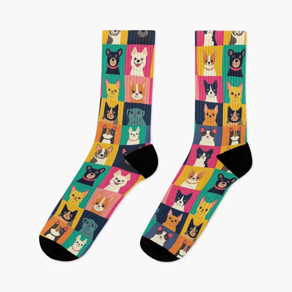 Item preview, Eye-catching dog and cat faces in squares designed and sold by Piotrek0001.