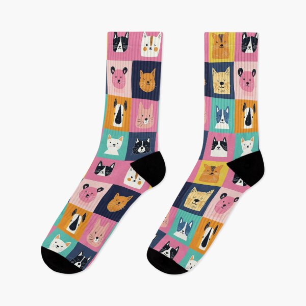 Item preview, Colorful squares filled with playful animal faces designed and sold by Piotrek0001.