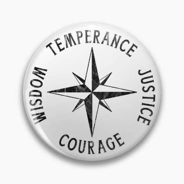 Item preview, Vintage Stoicism 4 Stoic Virtues TEMPERANCE JUSTICE COURAGE WISDOM designed and sold by Carl's Clothing.