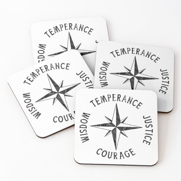 Item preview, Vintage Stoicism 4 Stoic Virtues TEMPERANCE JUSTICE COURAGE WISDOM designed and sold by Carl's Clothing.