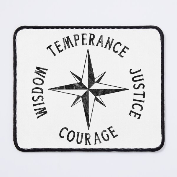 Item preview, Vintage Stoicism 4 Stoic Virtues TEMPERANCE JUSTICE COURAGE WISDOM designed and sold by Carl's Clothing.