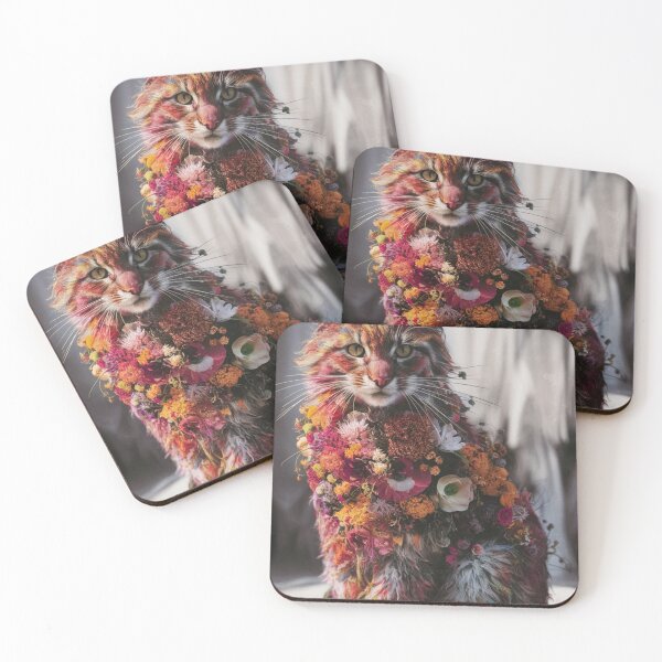 Item preview, Whimsical Flower Cat Art – Floral Fantasy Feline Illustration designed and sold by joanwatson45.