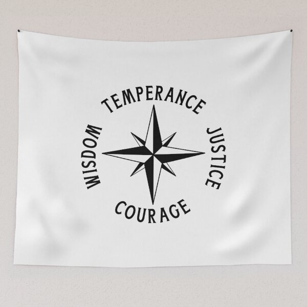 Item preview, TEMPERANCE JUSTICE COURAGE WISDOM 4 Stoic Virtues Stoicism designed and sold by Carl's Clothing.