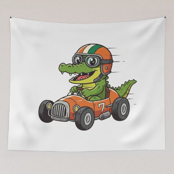 Item preview, CUTE BABY CROC RACE CAR DRIVER designed and sold by likbatonboot.