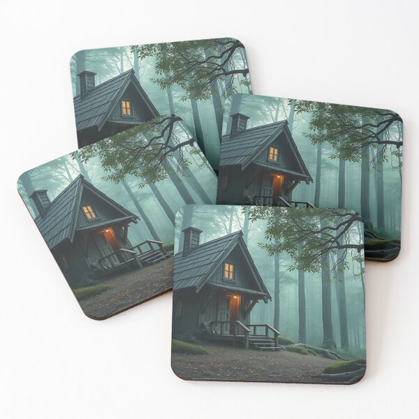 Item preview, "Mystic Cabin in the Foggy Forest" designed and sold by Macajuba Design .